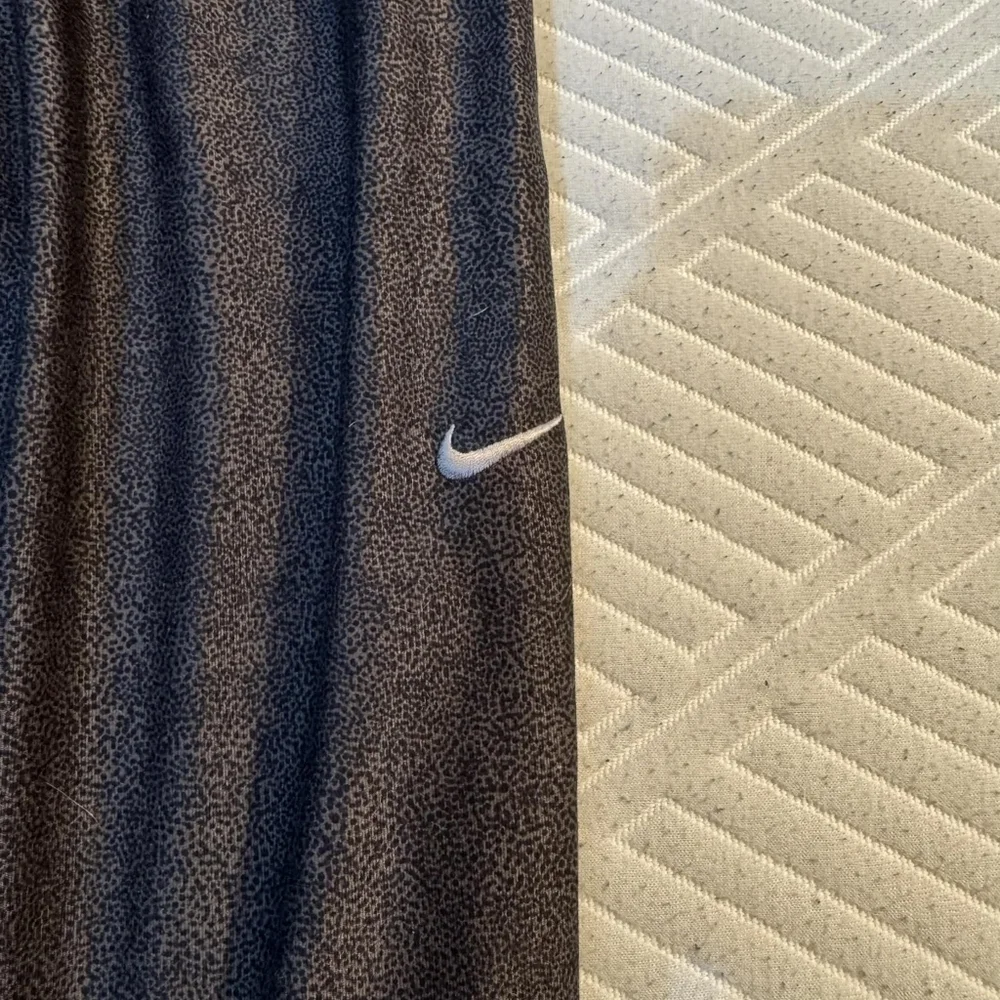 Nike Dri-Fit Relay Rollover Waist Athletic Pants Abstract Black Grey Print Large